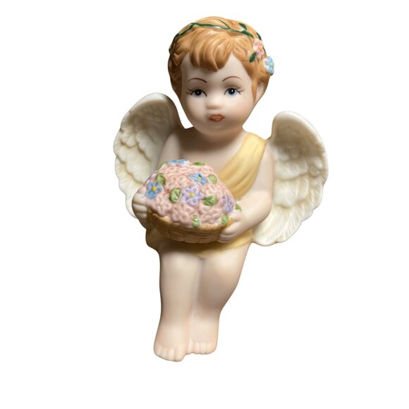 Set Of 4 Home Interiors Four Seasons Cherubs 88411 Made In Thailand Porcelain - Picture 6 of 14